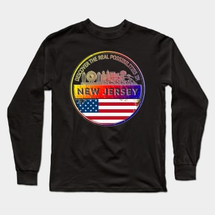 New Jersey Colored Design Long Sleeve T-Shirt